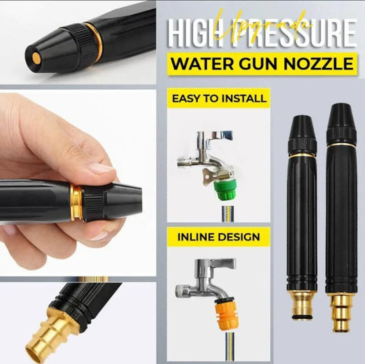 Adjustable High - Pressure Water Spray Gun Nozzle + FREE Pipe Clamp (Imported High Quality Metal Nozzle) - Arbaaz Collection
